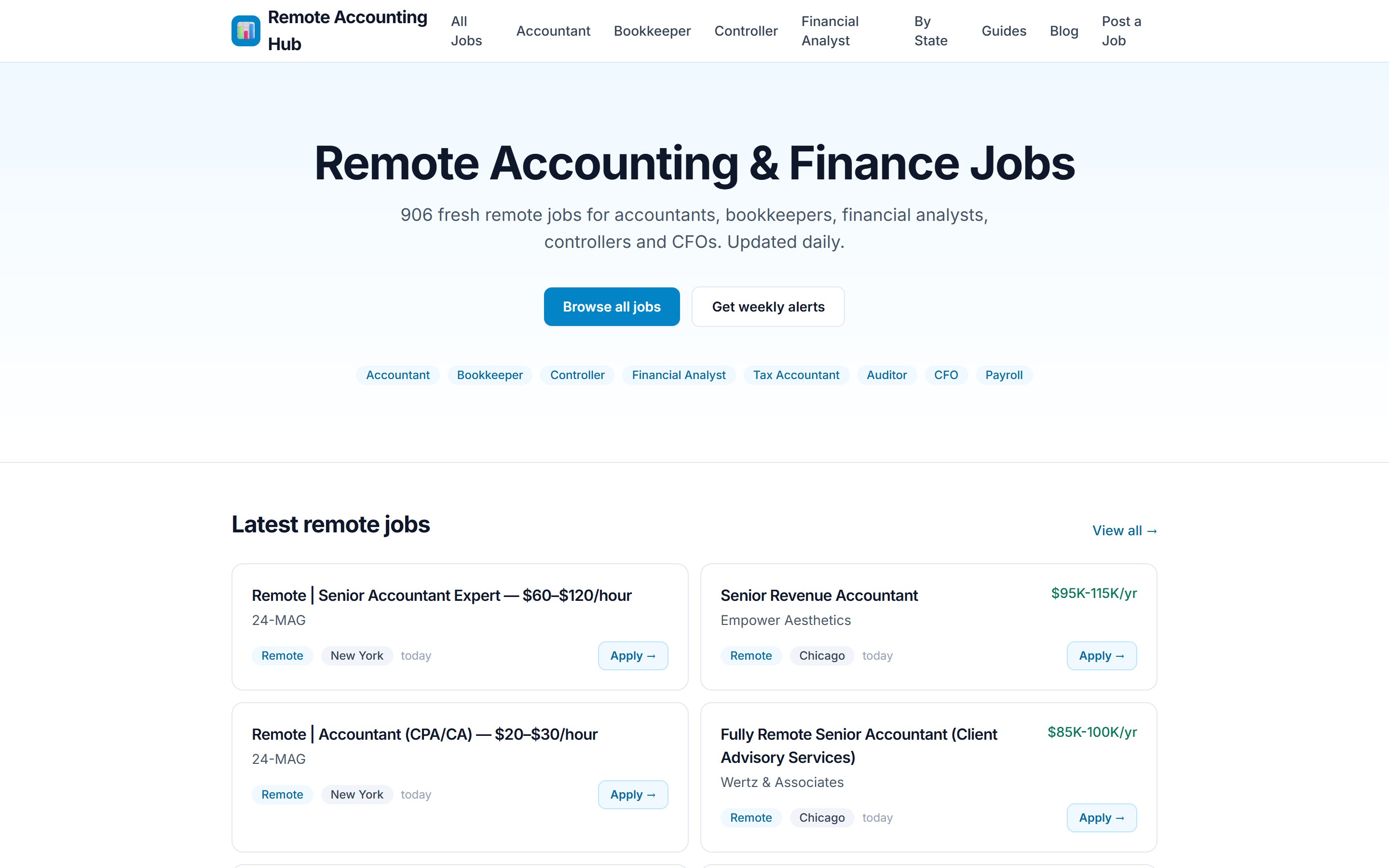The Remote Accounting Hub website