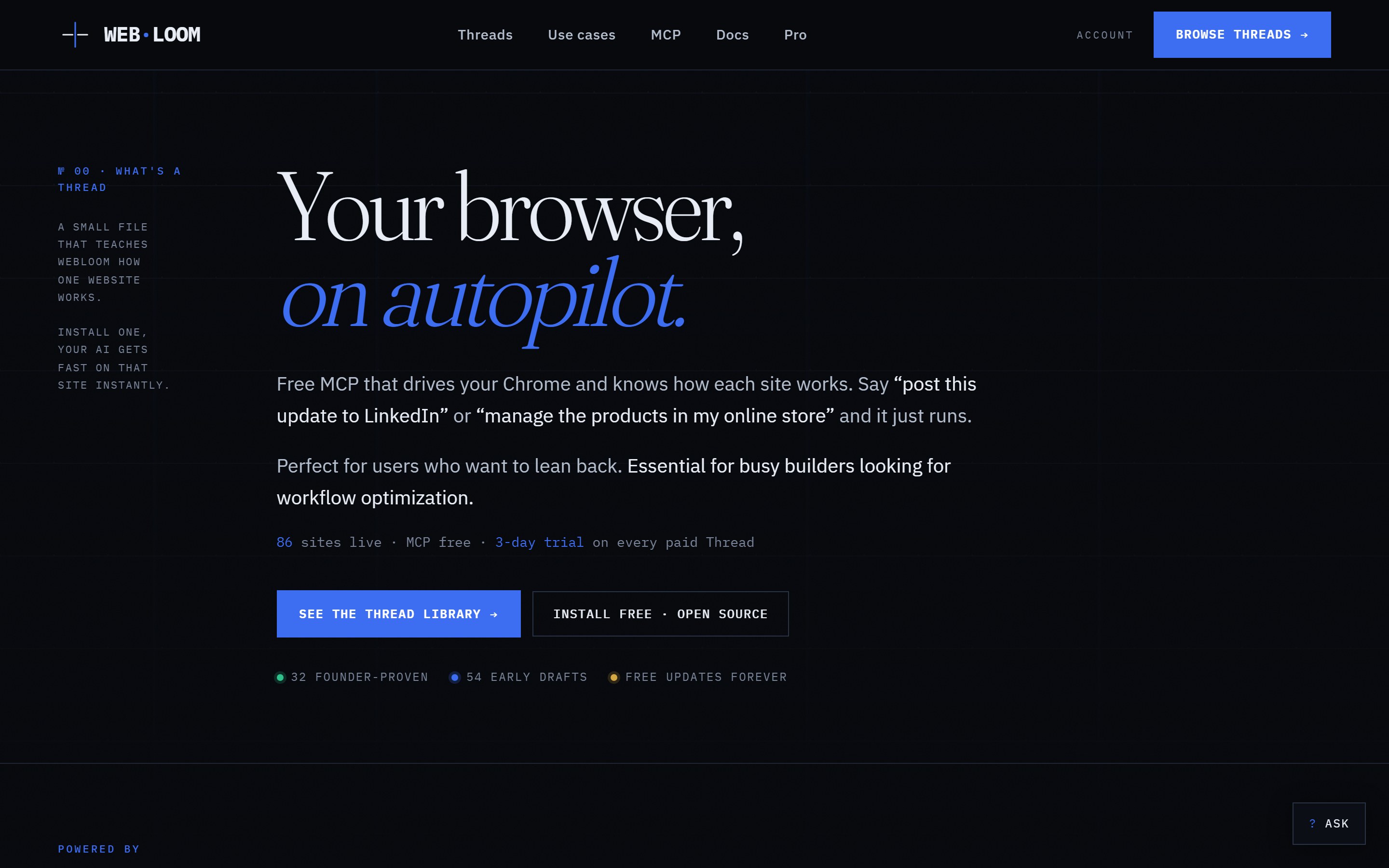 The WebLoom website